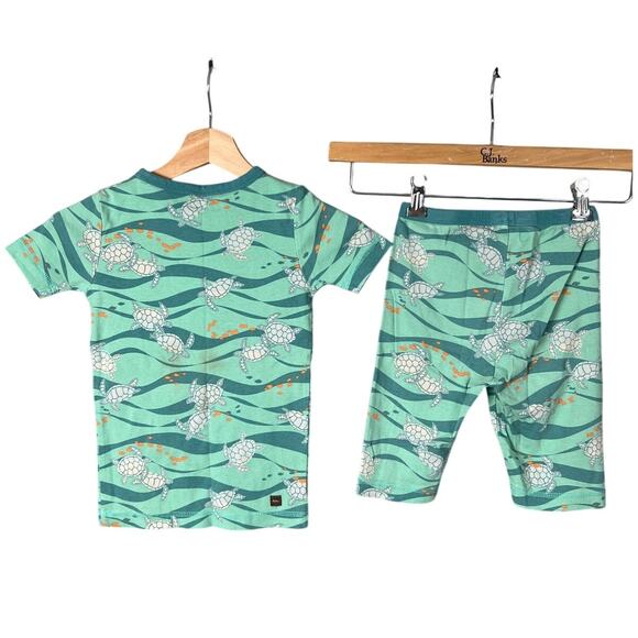 Tea Collection Boys Green Turtle Pajama Set Size 8 - Picture 8 of 8